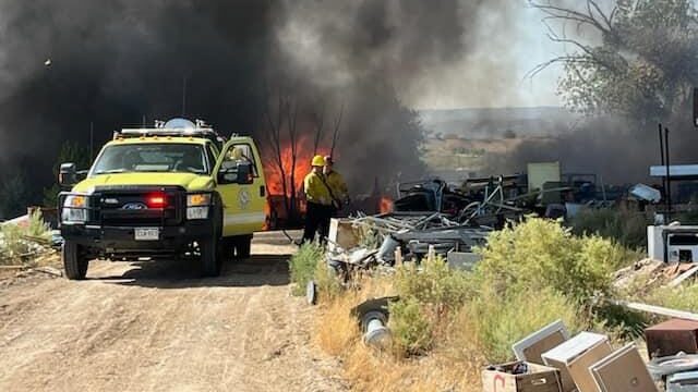 Structure Fire, Area of R Rd & 10 Rd in Mack