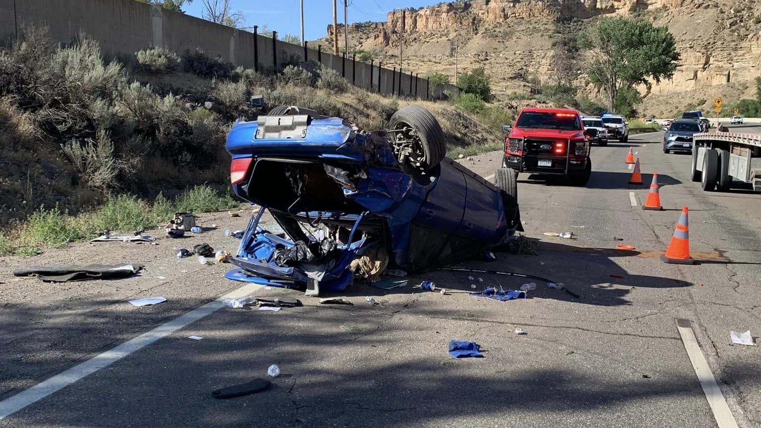 Vehicle Rollover Accident, I-70 Mile 44 East of Palisade