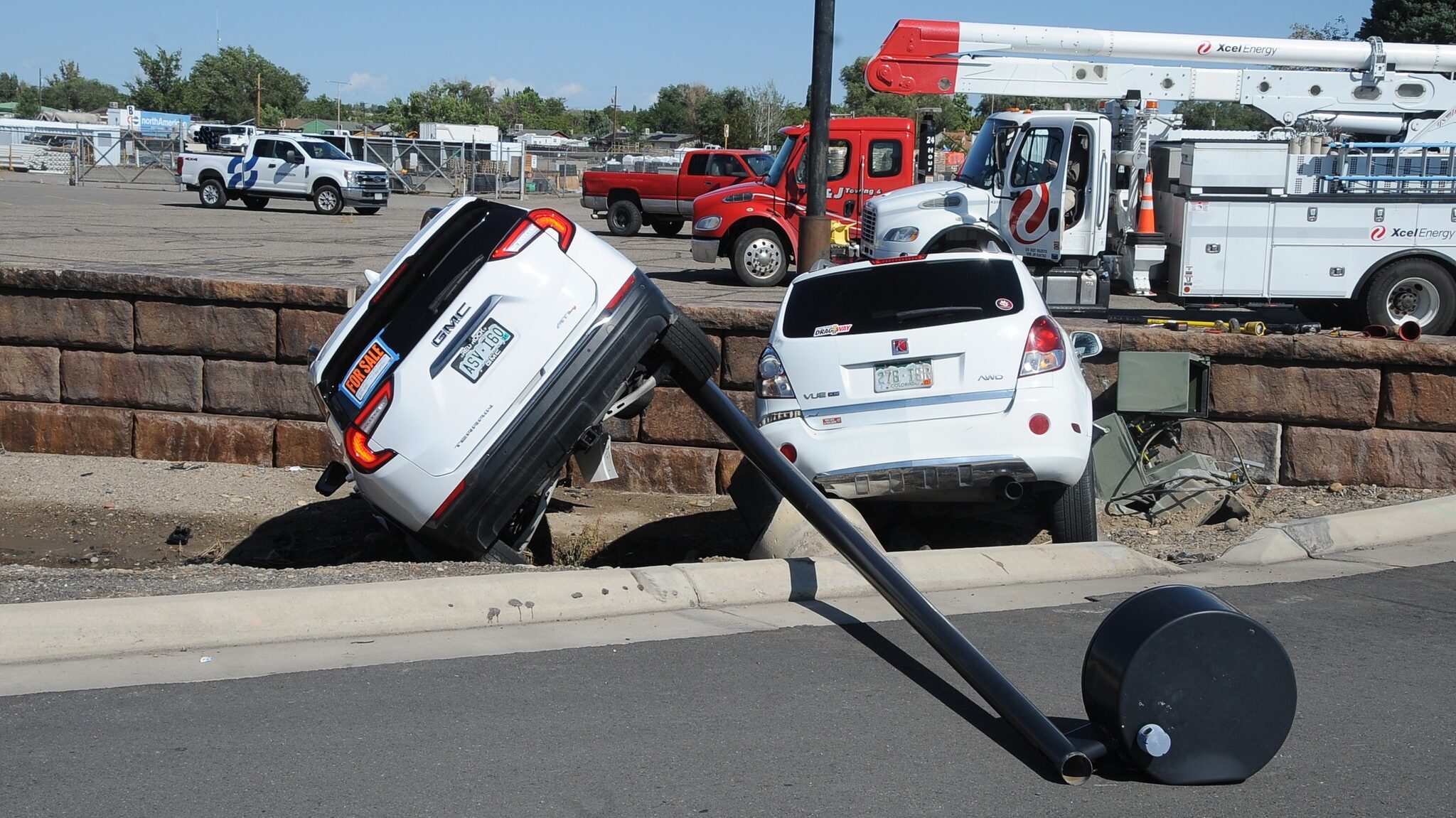 Morning Crash on Business Loop Damages Light Pole