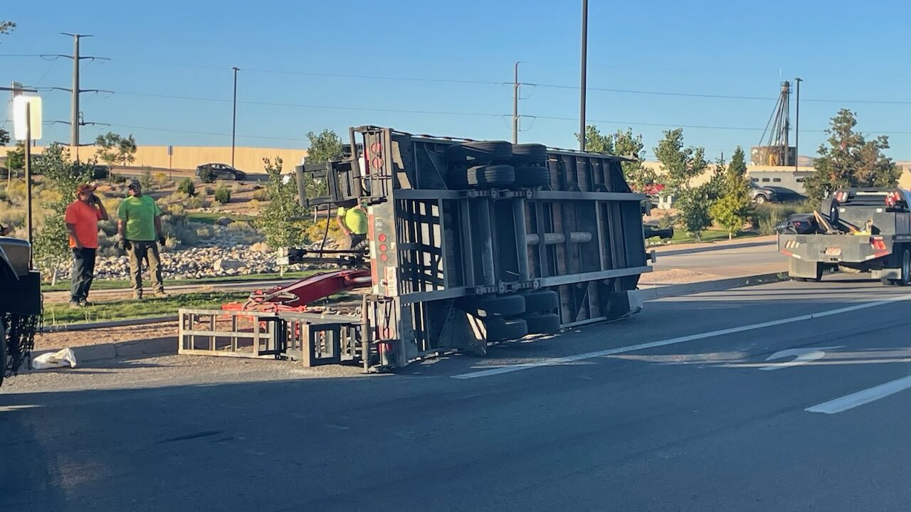 Semi Trailer Tipped Over, Area of Riverside Pkwy & Hwy 50