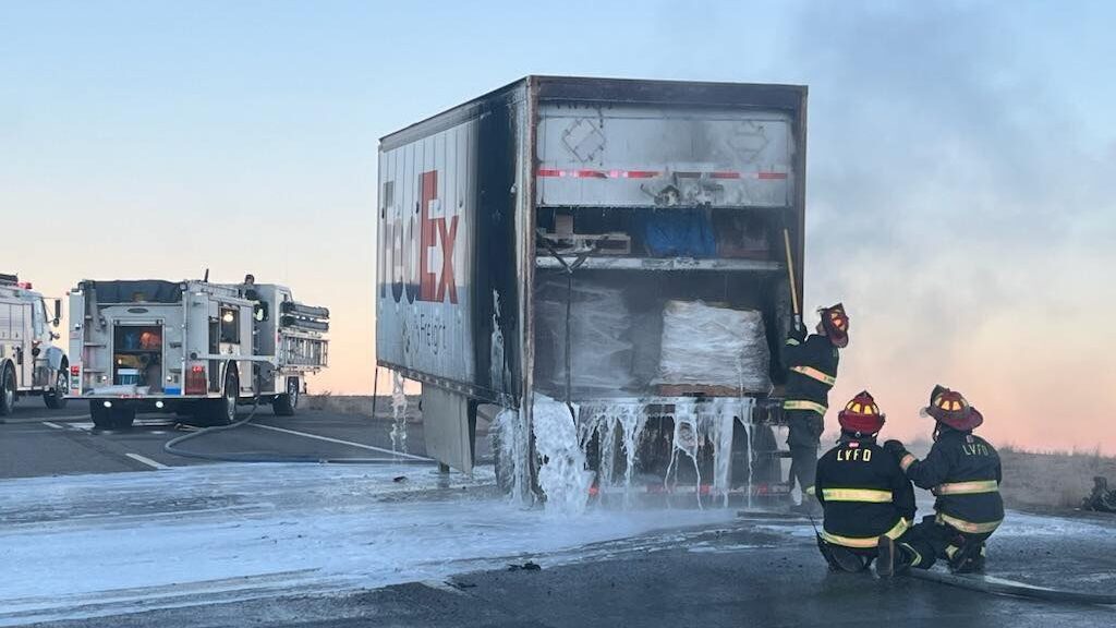 FedEx Semi Trailer Fire Closes I-70 Westbound Near Mack