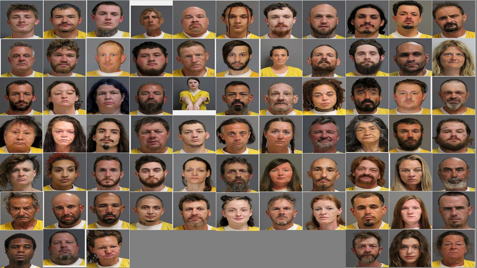 Weekly Jail Bookings for 8/31/25 to 9/6/25